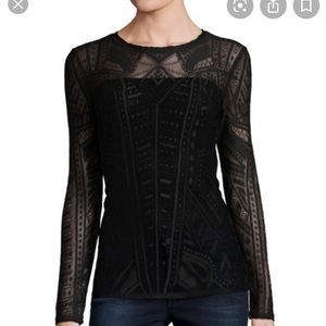 Long sleeved sheer black top